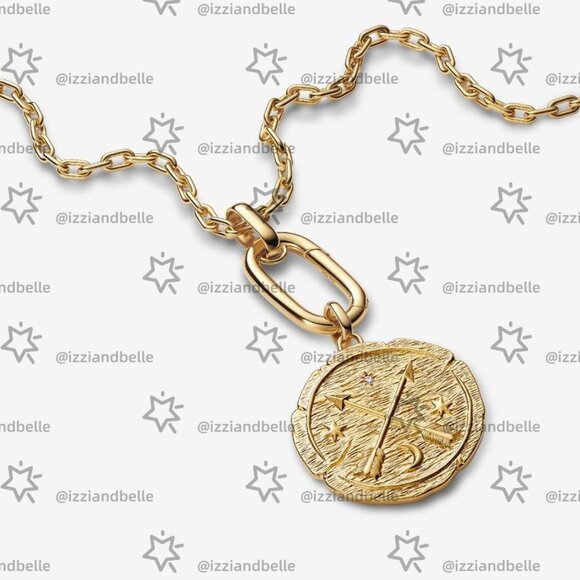 Pandora Crossing Arrows Oversized Medallion Charm - Picture 3 of 5